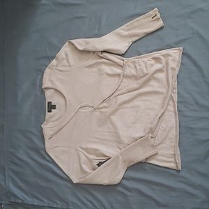 Thalia sodi XL Knit Women's Keyhole Sweater Light Pink Metallic Shimmer